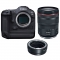 Canon EOS R3 Mirrorless Camera with RF 24-105mm f/4L IS Lens with EF-EOS R mount adapter - view 1